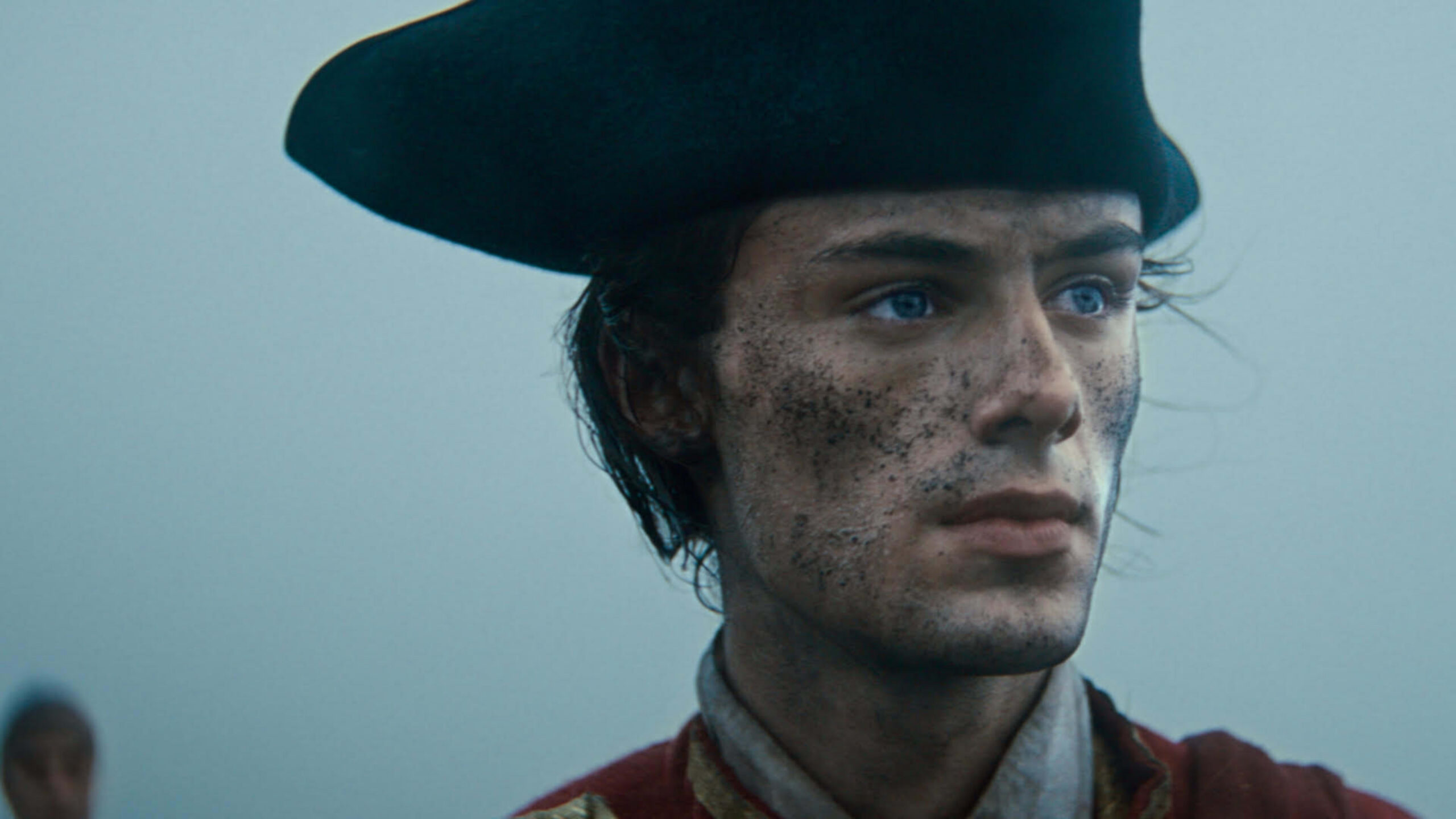 William Franklyn-Miller portrays a mud-marked young George Washington looking ahead in Young Washington.